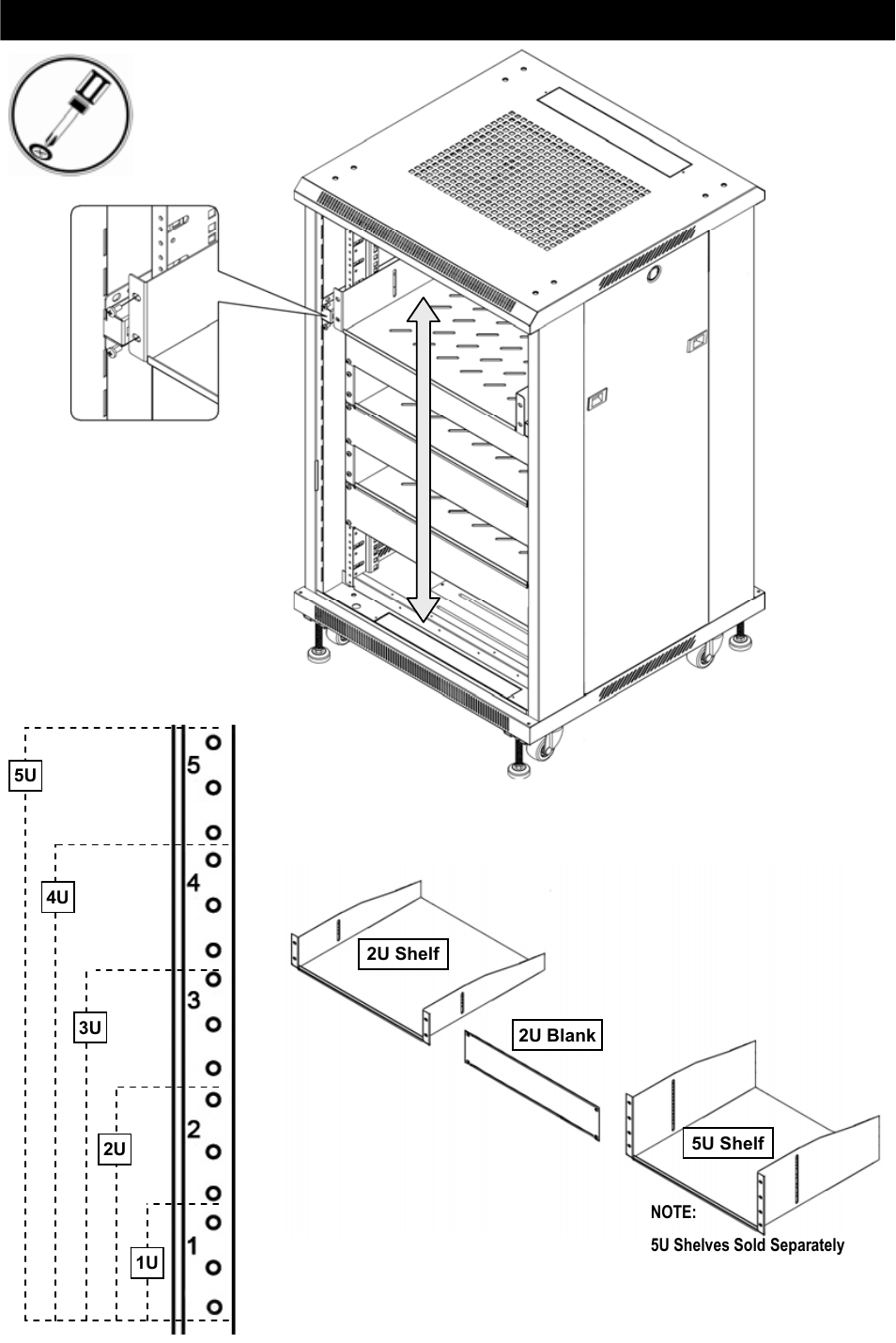 Shelves may be adjusted | Omnimount RE27 User Manual | Page 16 / 20