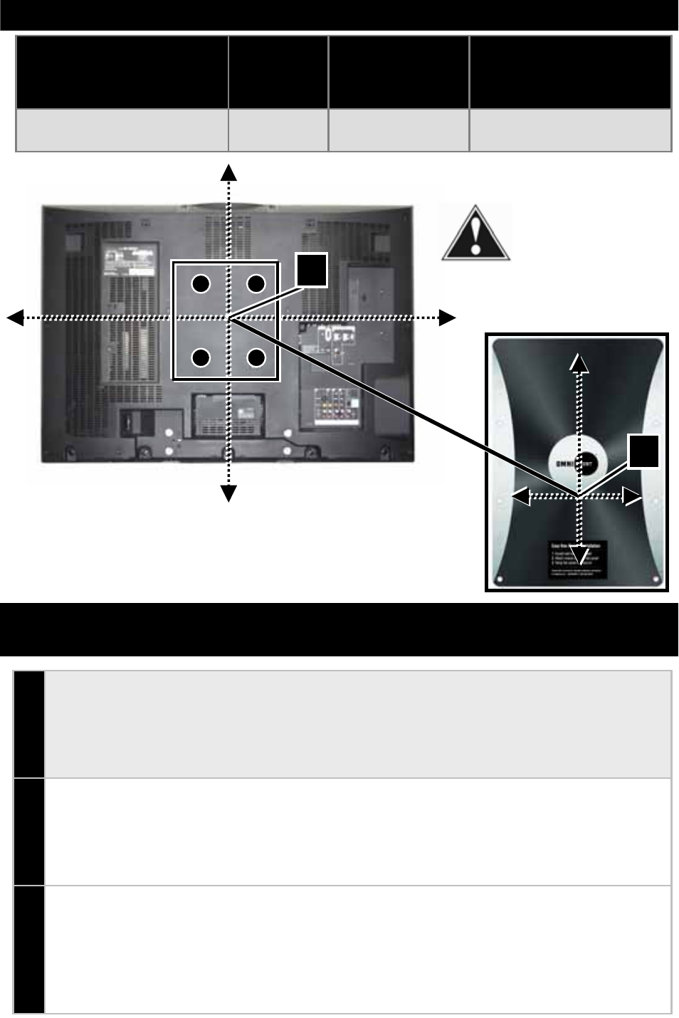 Caution | Omnimount UL10333 User Manual | Page 4 / 28