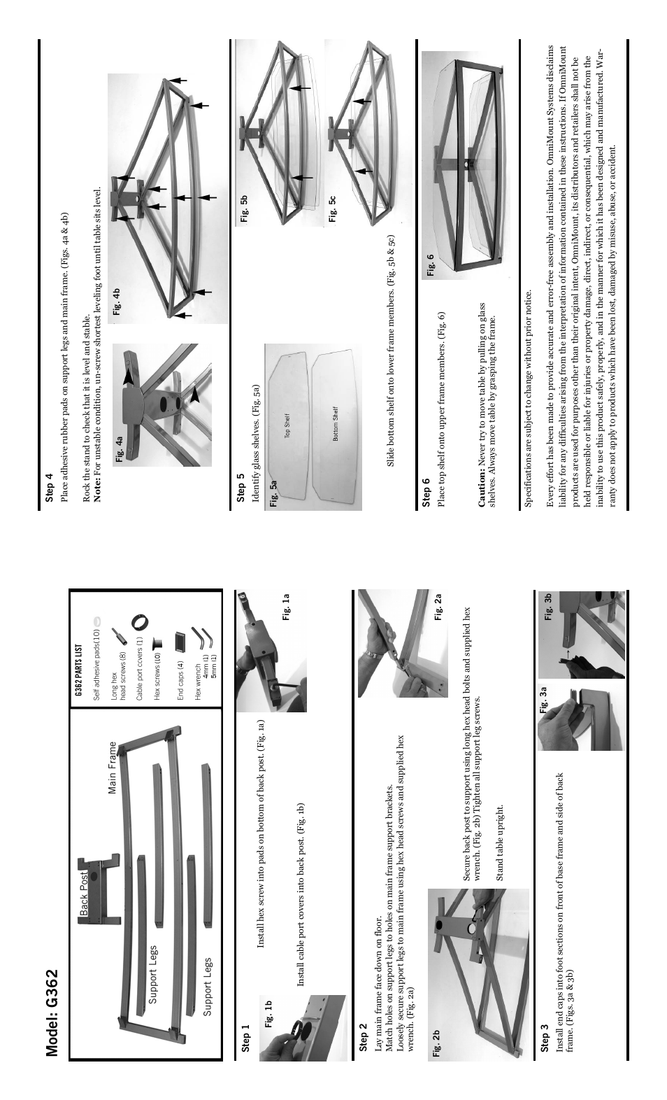 Model: g362 | Omnimount G362 User Manual | Page 2 / 2