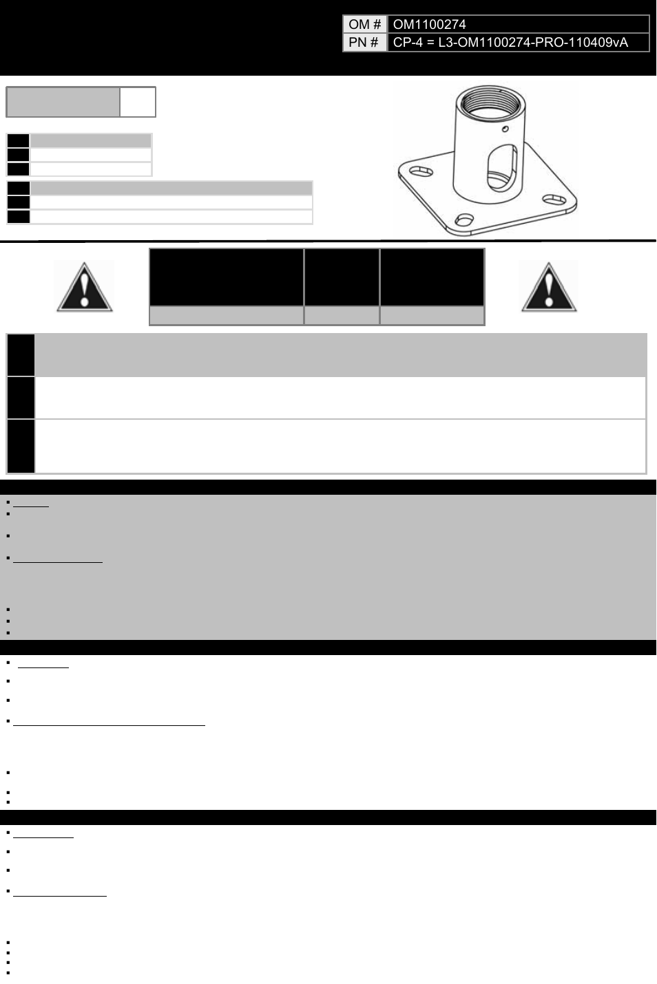 Omnimount L3-OM1100274-PRO-110409vA User Manual | 4 pages
