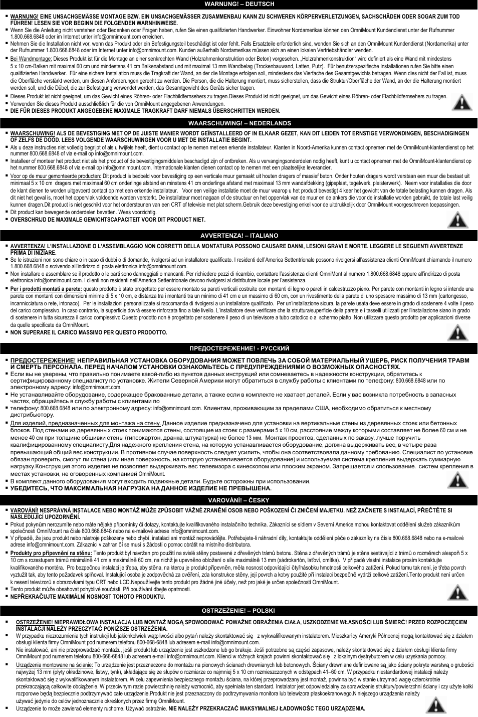 Omnimount CL-S User Manual | Page 3 / 32