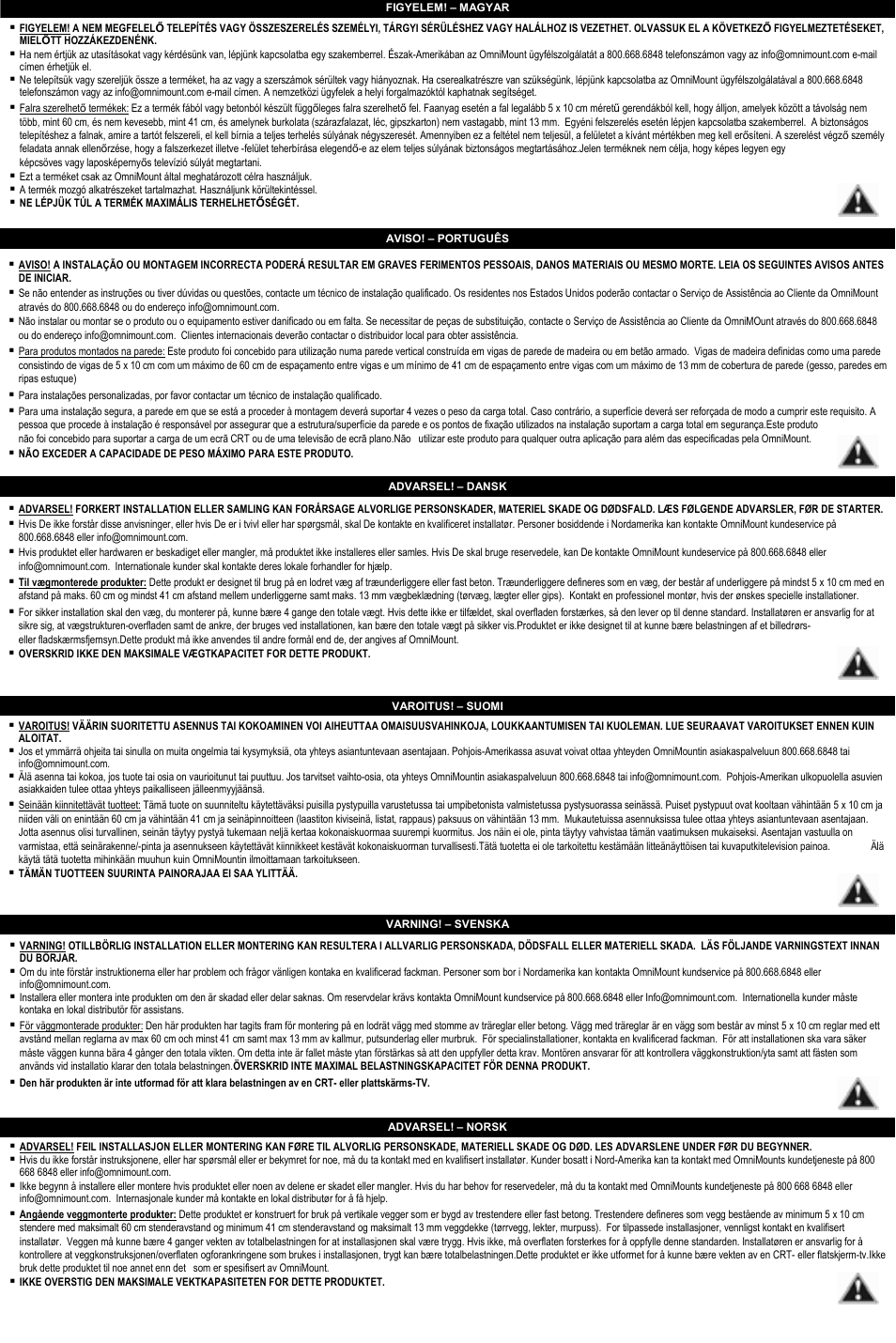 Omnimount CL-S User Manual | Page 4 / 32