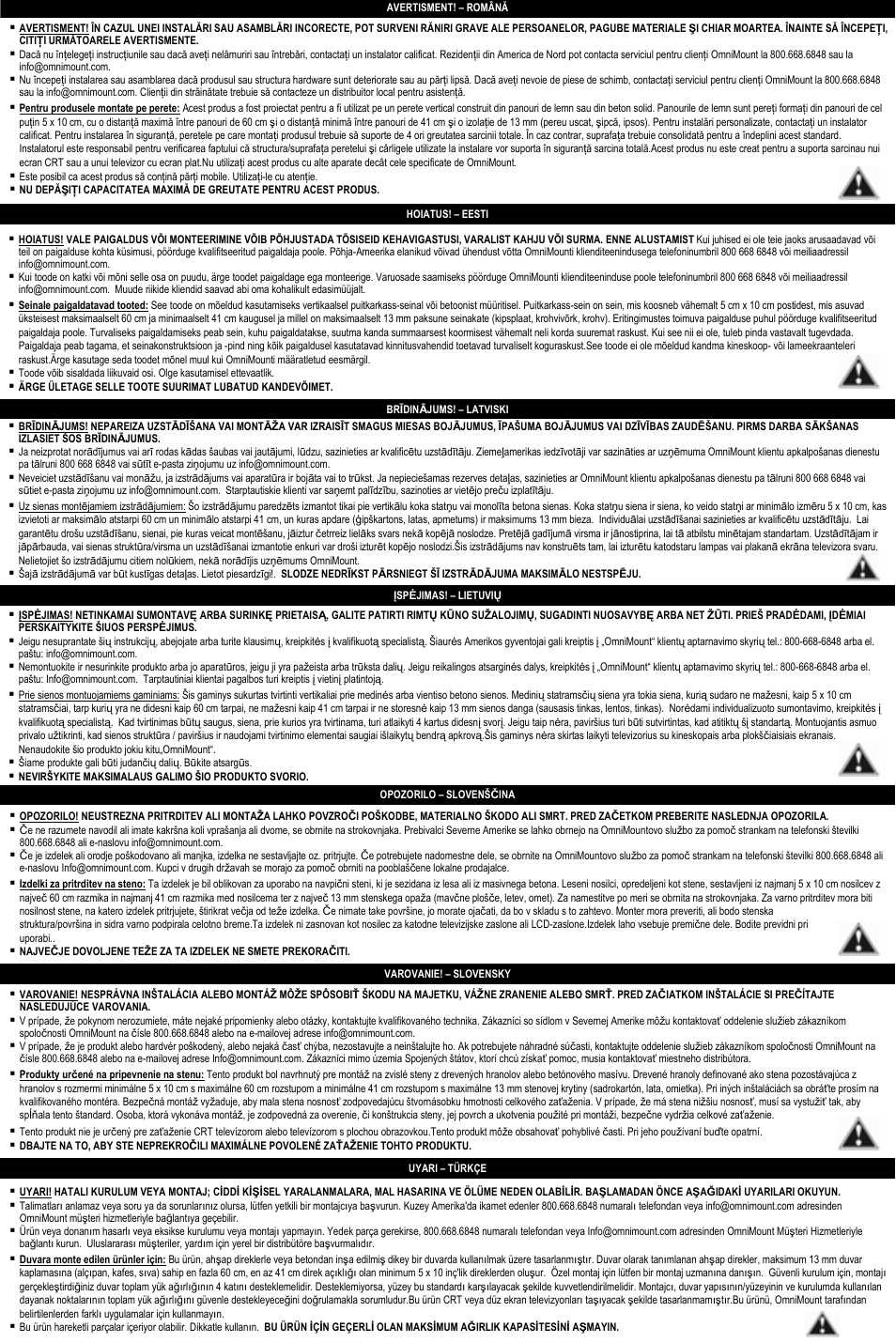 Omnimount CL-S User Manual | Page 5 / 32