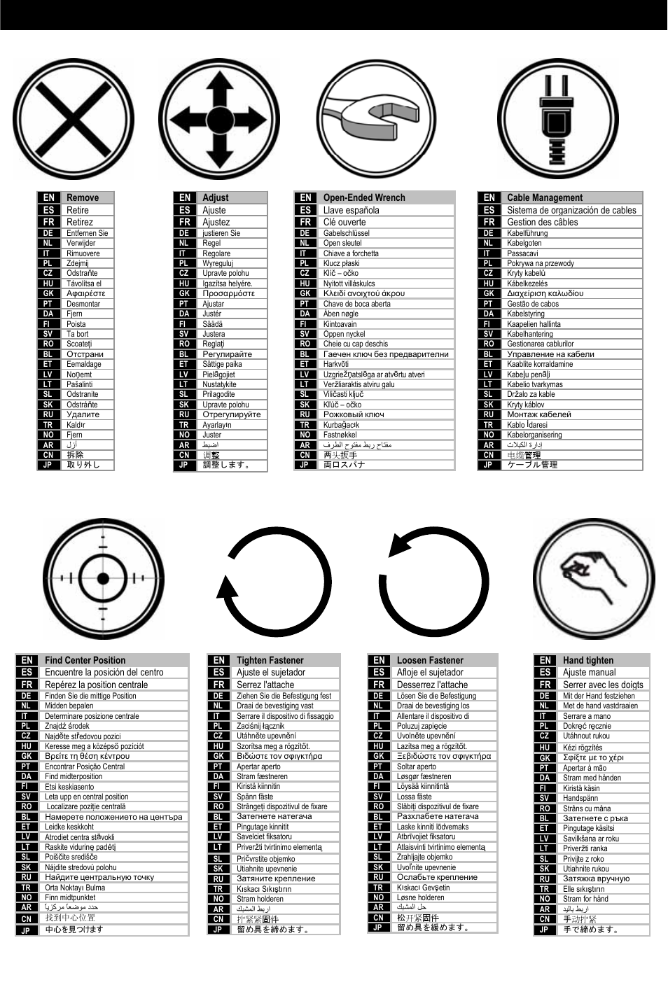 Symbol key | Omnimount CL-S User Manual | Page 9 / 32