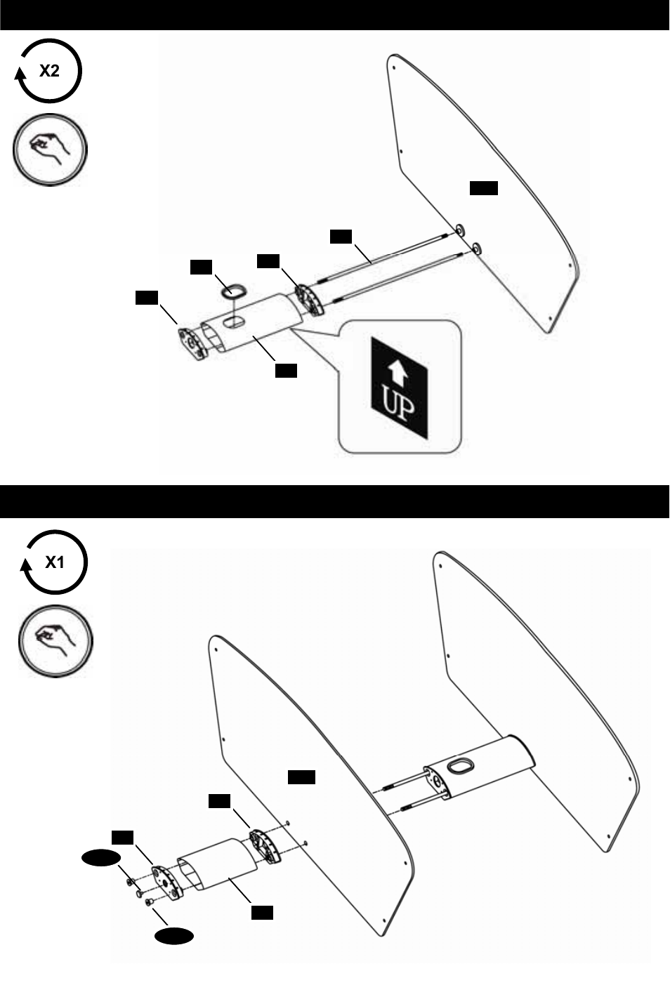 Step 1 step 2 | Omnimount Verona 55FP User Manual | Page 15 / 36