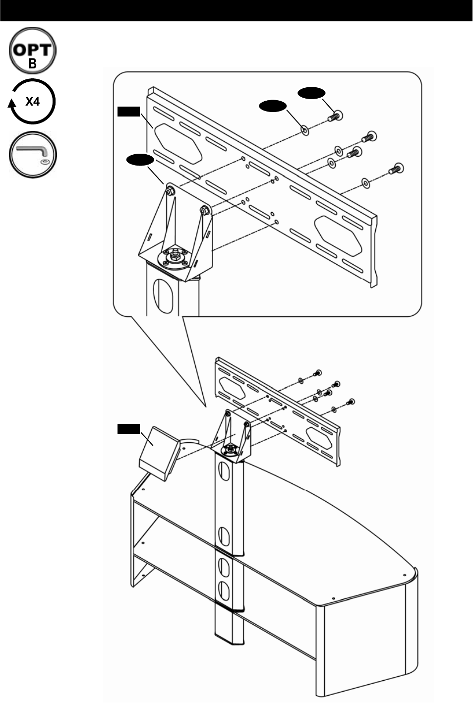 Step 9 x4 | Omnimount Verona 55FP User Manual | Page 20 / 36