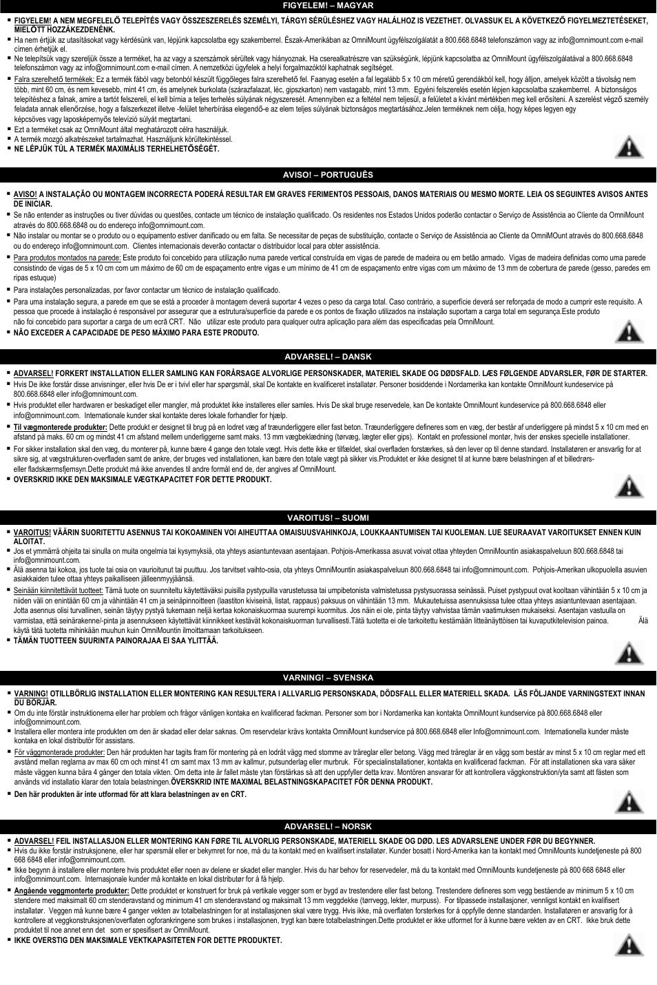 Omnimount Verona 55FP User Manual | Page 5 / 36