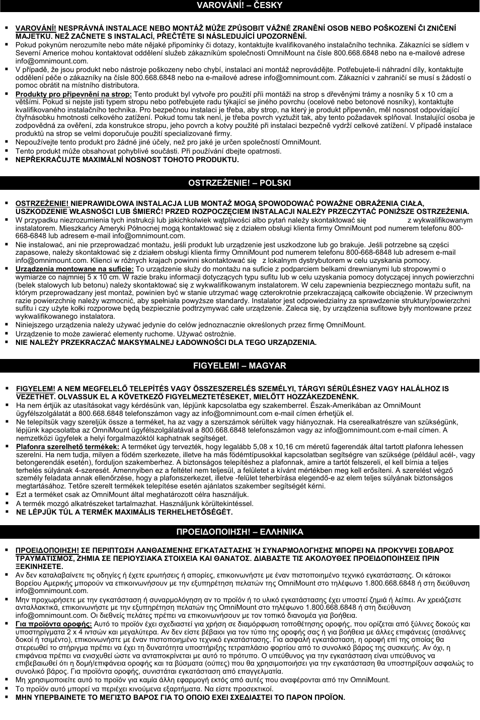 Omnimount OM10019 User Manual | Page 4 / 32