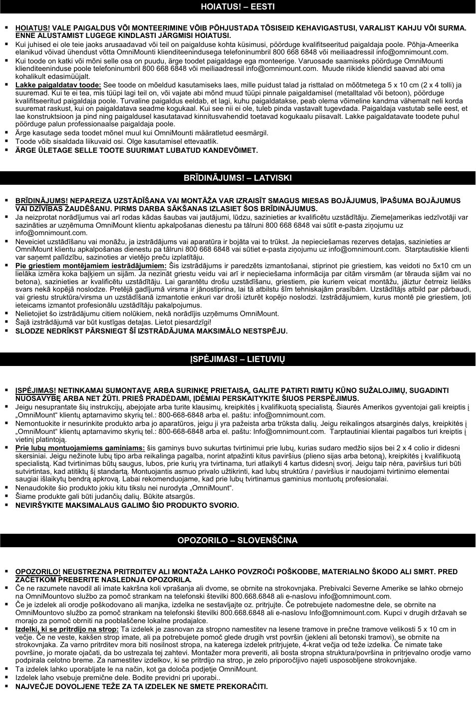 Omnimount OM10019 User Manual | Page 7 / 32