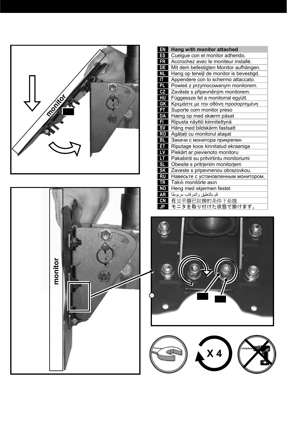 Step 5, Mon ito r monitor | Omnimount OM10016 User Manual | Page 21 / 28