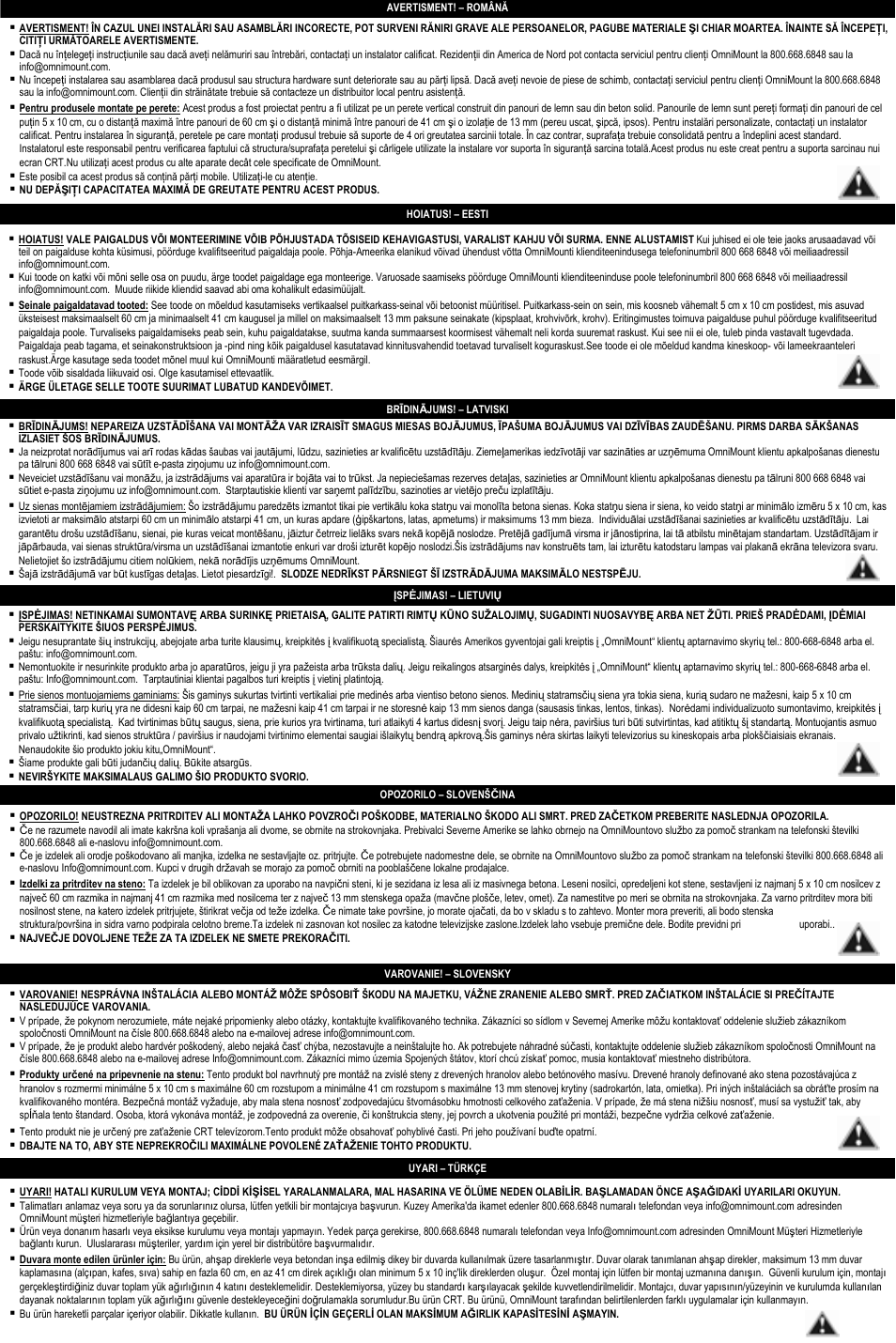 Omnimount OM10016 User Manual | Page 5 / 28