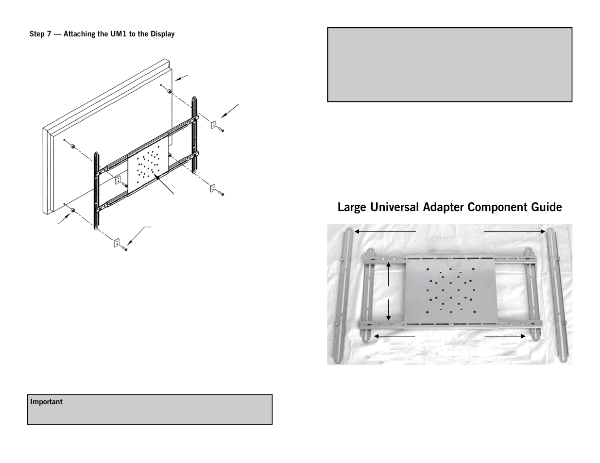Large universal adapter component guide | Omnimount TILT-PA User Manual | Page 3 / 6