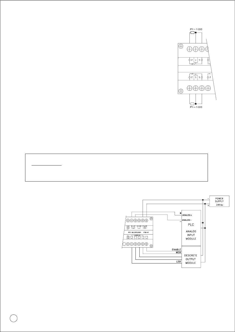 Connecting pt-100 to the multiplexer, Connecting the dra-rtm-8 to a plc, Control | Omega Vehicle Security DRA-RTM-8 User Manual | Page 6 / 12