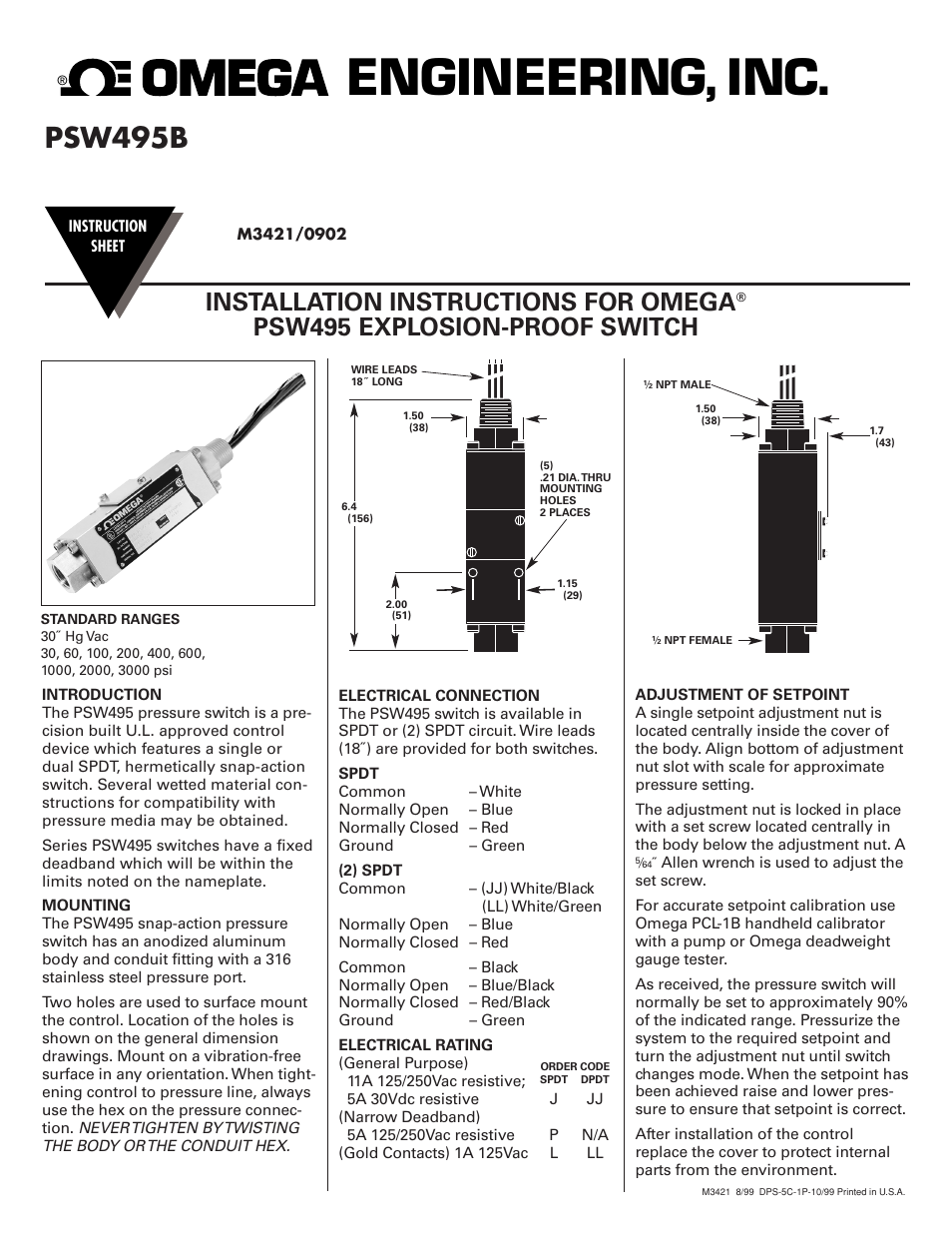 Omega Vehicle Security PSW495B User Manual | 2 pages