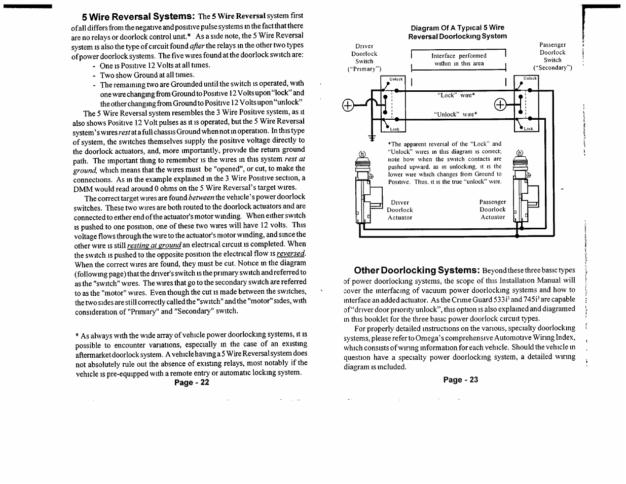 5 wire reversal | Omega Vehicle Security 533i 3 User Manual | Page 62 / 85