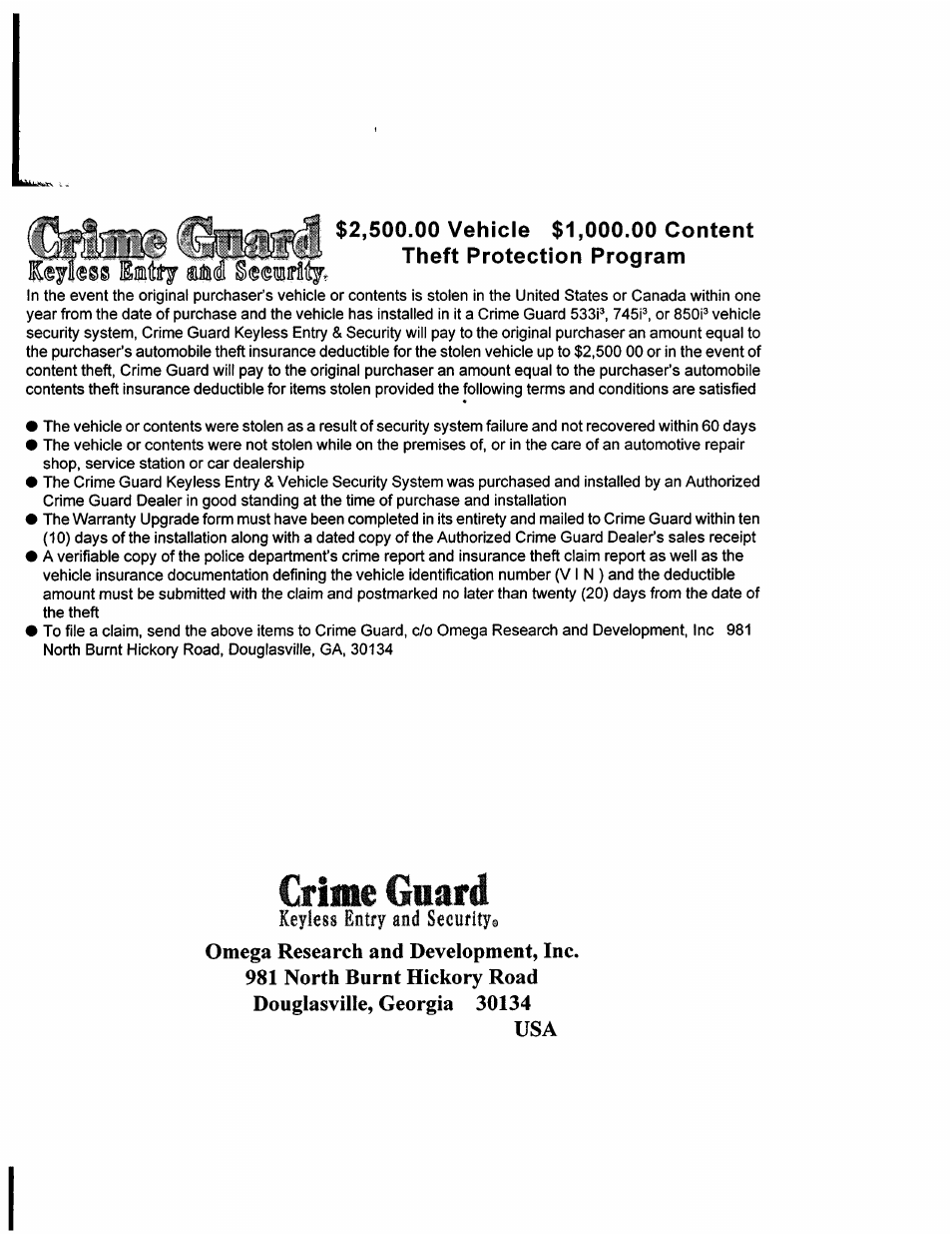 Omega Vehicle Security 533i 3 User Manual | Page 82 / 85