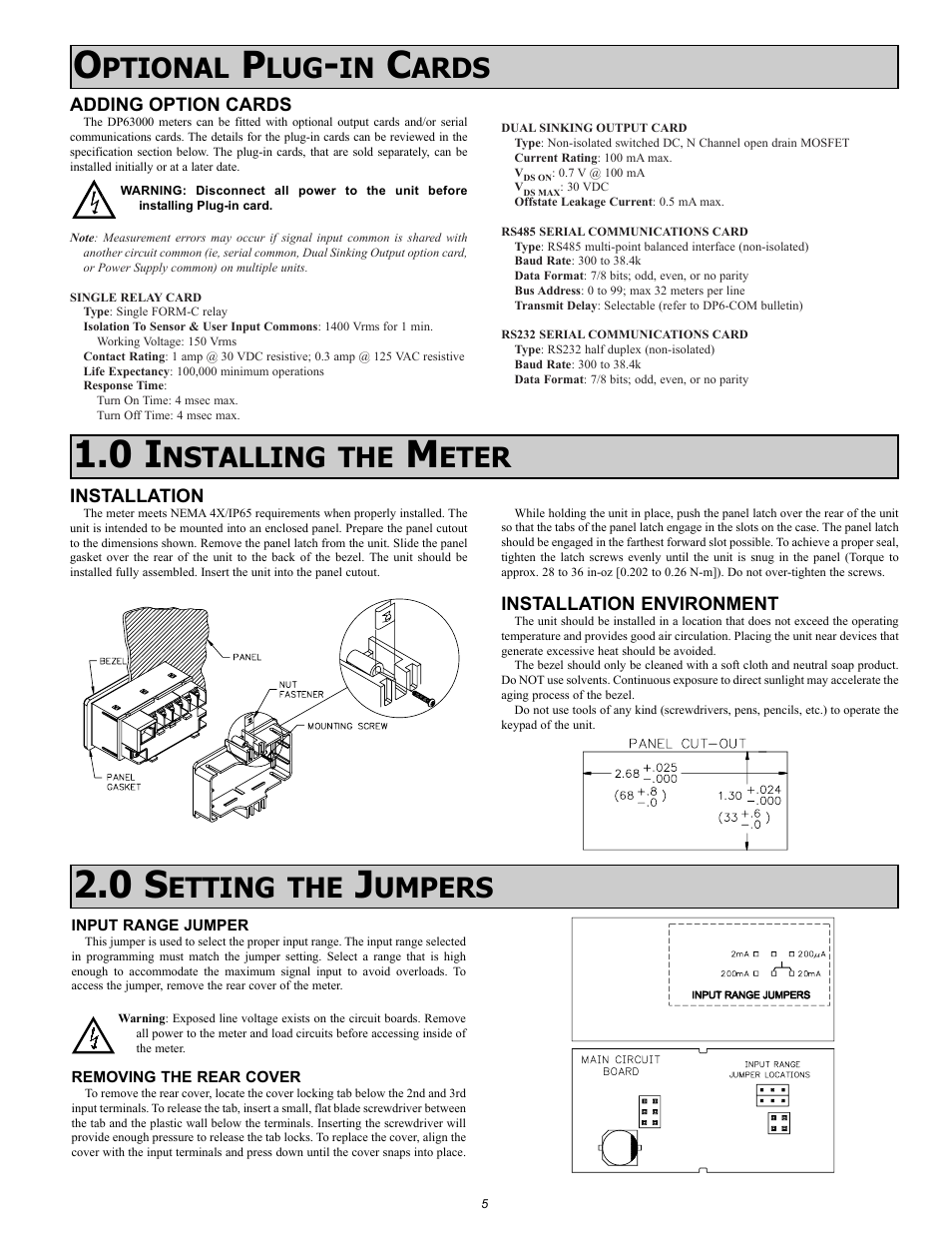 Ptional, Ards, Nstalling the | Eter, Etting the, Umpers | Omega Vehicle Security DP63000A-I User Manual | Page 5 / 16