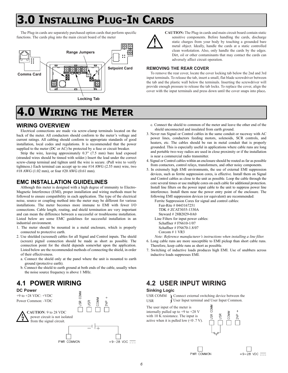 Iring the, Eter, Nstalling | Ards, 1 power wiring, 2 user input wiring | Omega Vehicle Security DP63000A-I User Manual | Page 6 / 16