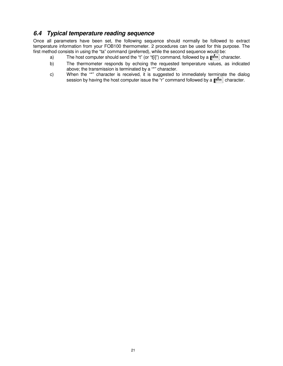 4 typical temperature reading sequence | Omega Vehicle Security HHTFO User Manual | Page 21 / 34