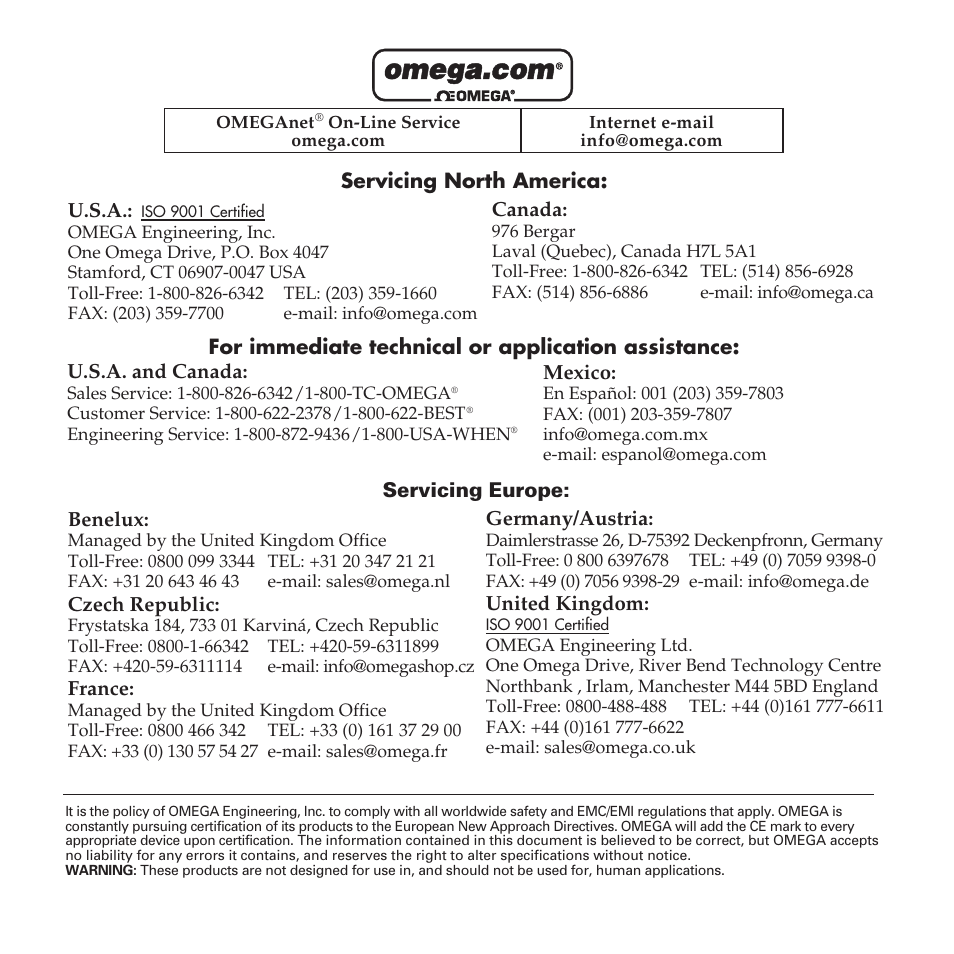 Omega HH503 User Manual | Page 2 / 16