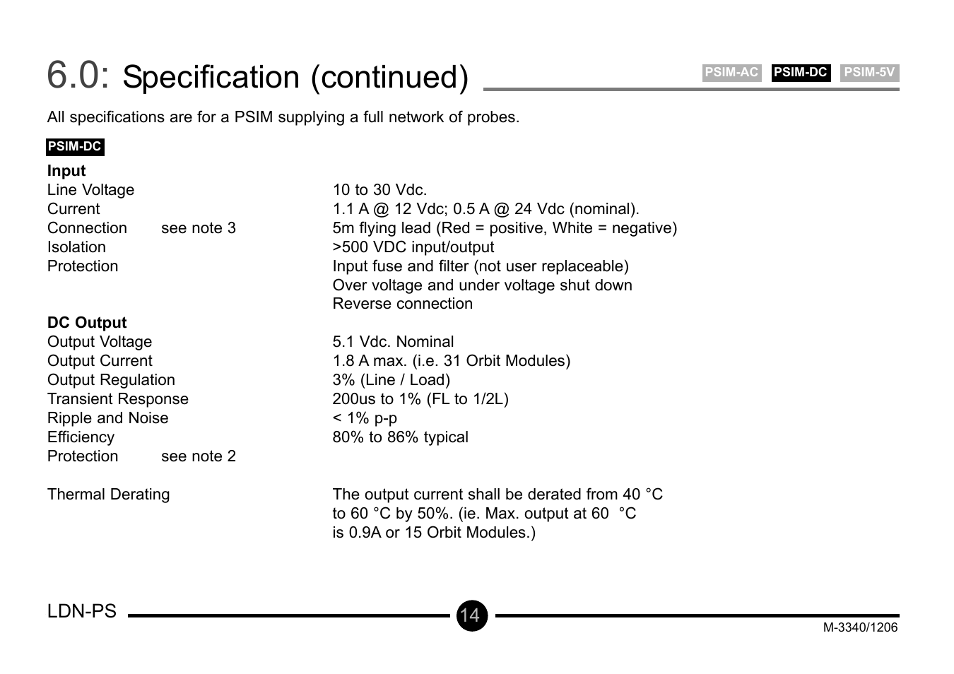 Specification (continued) | Omega Vehicle Security LDN-PS User Manual | Page 15 / 28