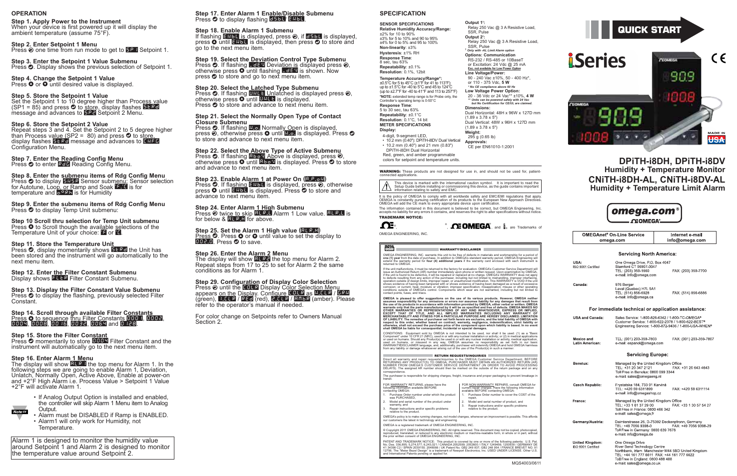 Omega Vehicle Security DPiTH-i8DH User Manual | 2 pages