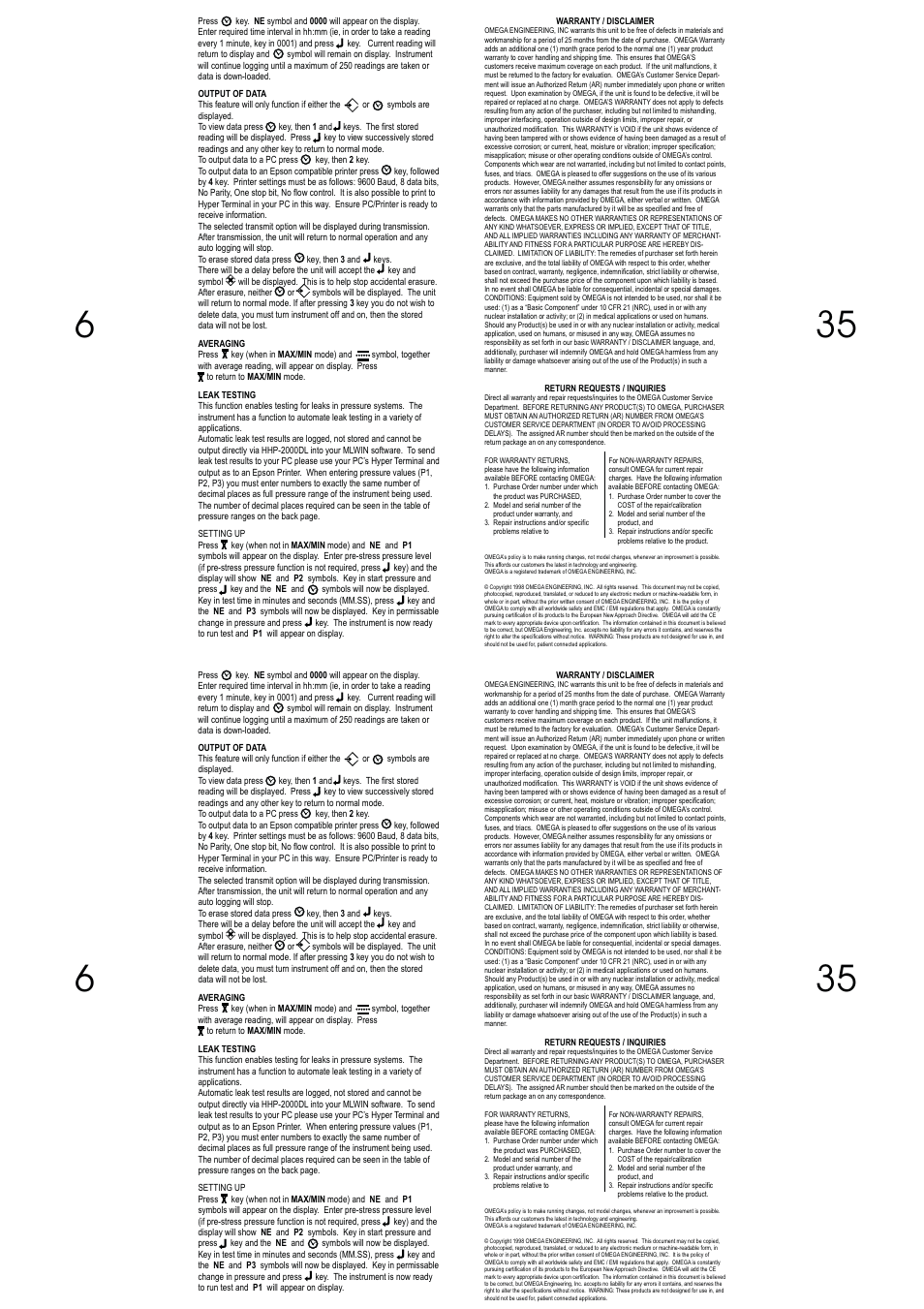 Omega Vehicle Security HHP-2000 Series User Manual | Page 35 / 40