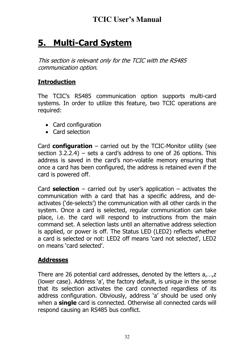 Multi-card system, Tcic user’s manual | Omega Vehicle Security TCIC User Manual | Page 34 / 44