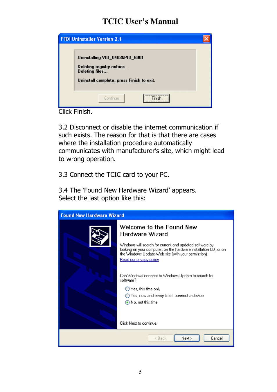 Tcic user’s manual | Omega Vehicle Security TCIC User Manual | Page 7 / 44
