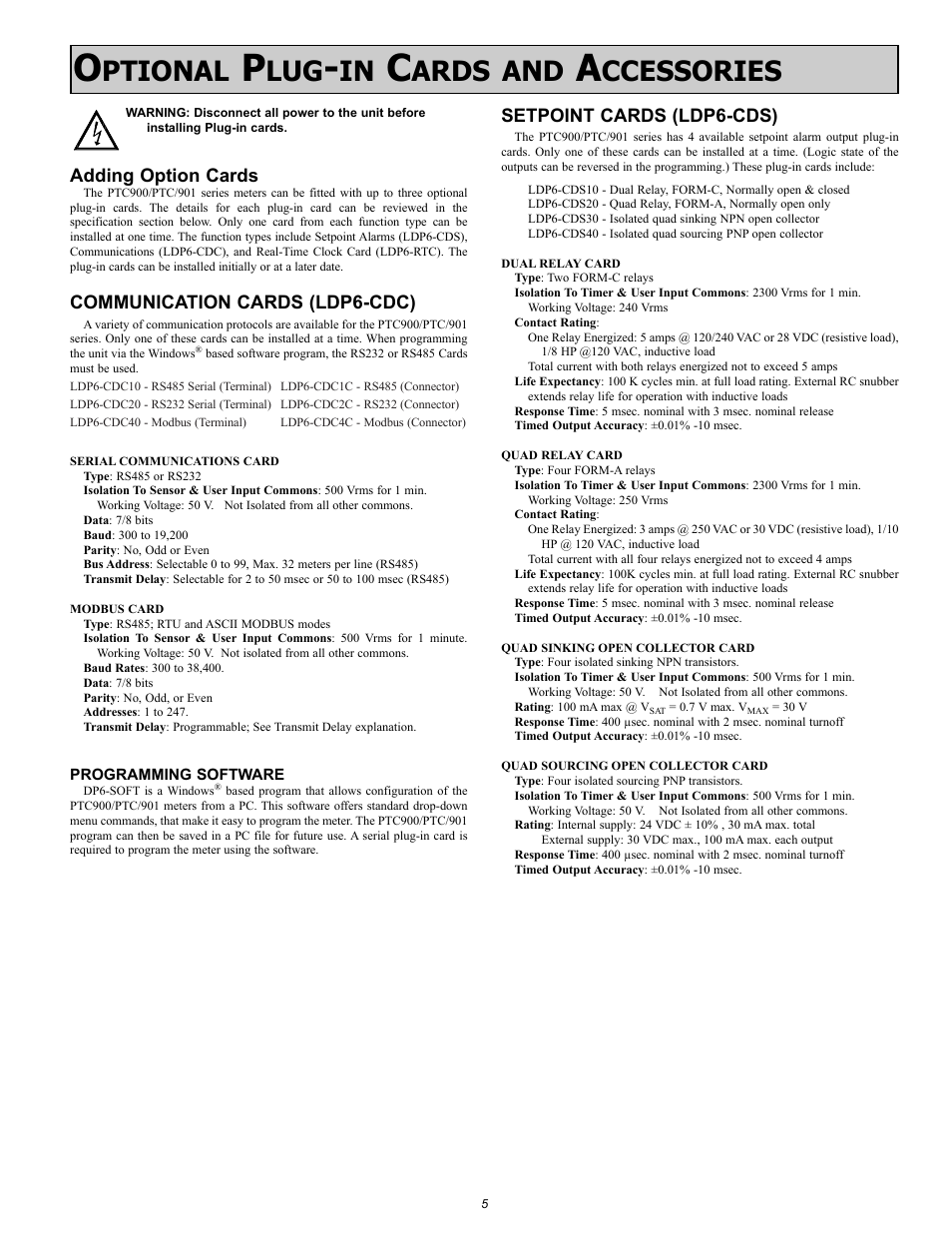 Ptional, Ards and, Ccessories | Omega Vehicle Security PTC900 User Manual | Page 5 / 32