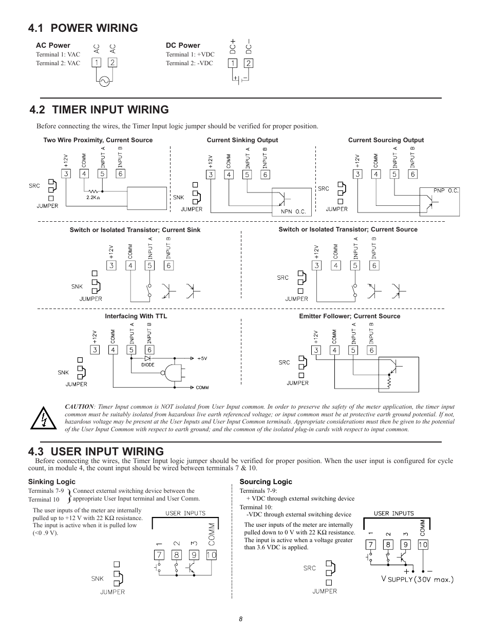 2 timer input wiring, 1 power wiring, 3 user input wiring | Omega Vehicle Security PTC900 User Manual | Page 8 / 32