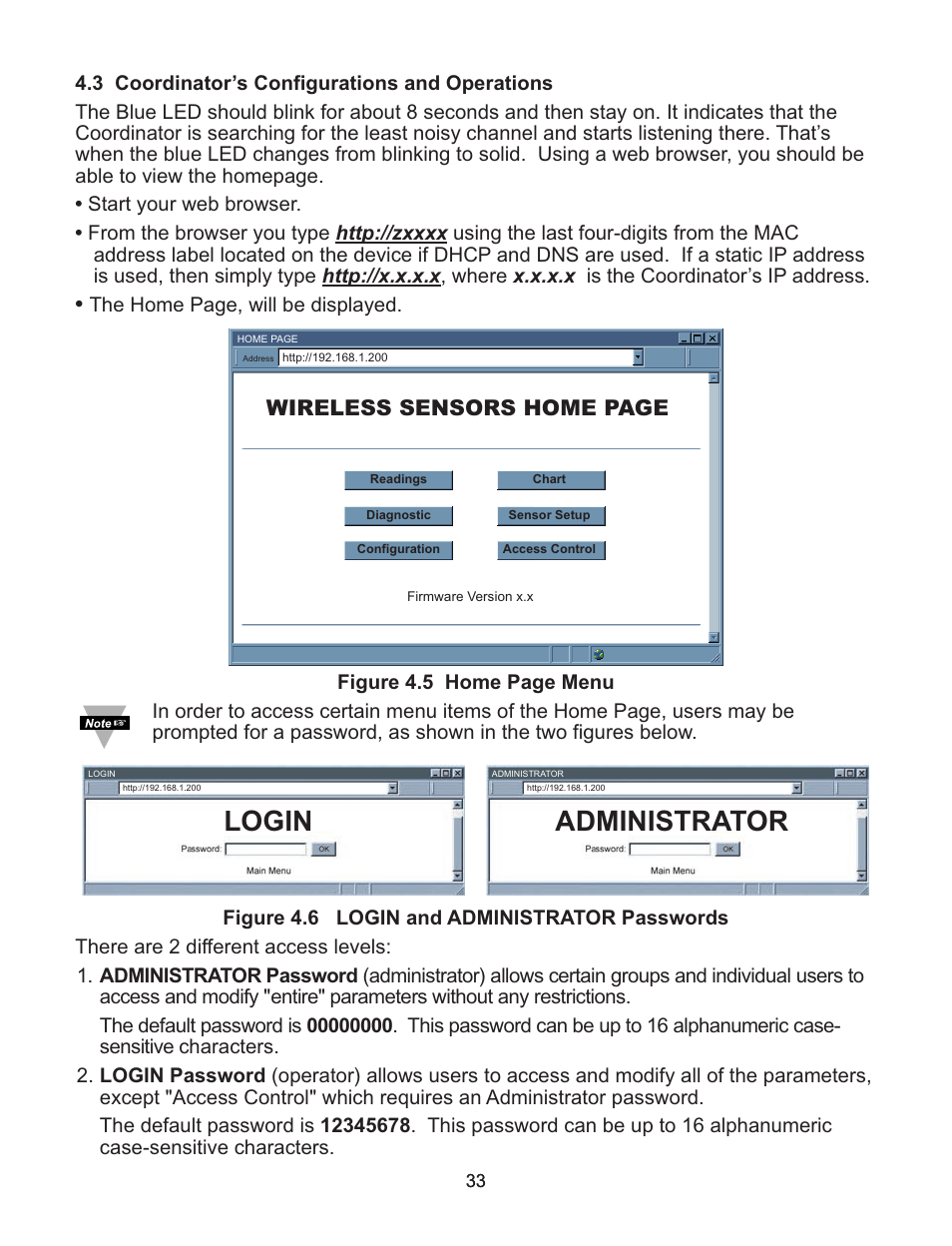 Administrator, Login, Wireless sensors home page | Omega Vehicle Security Wireless Sensor System zSeries User Manual | Page 39 / 92