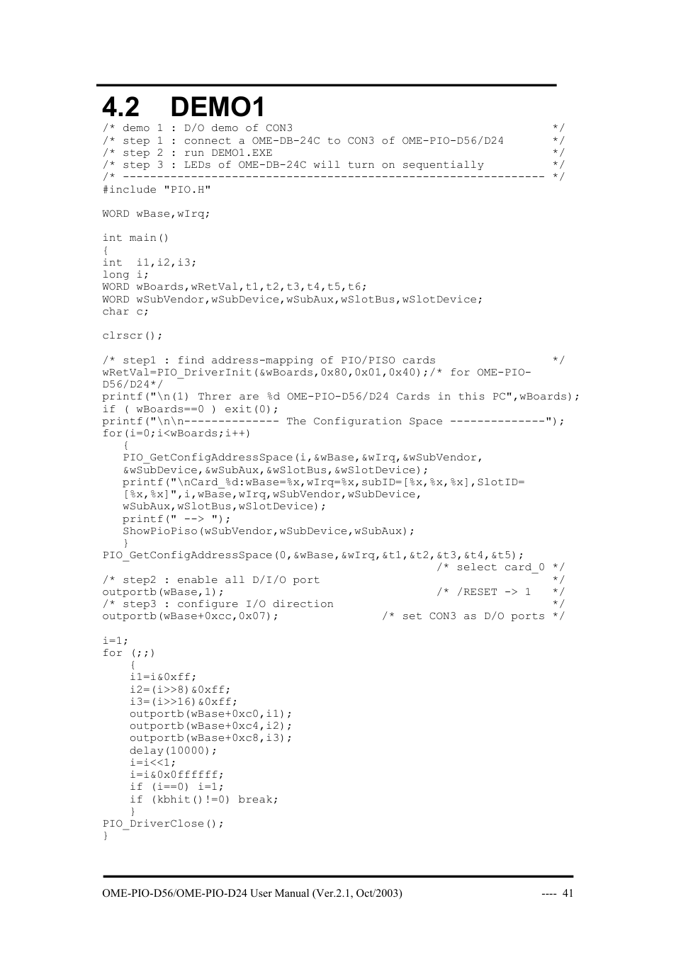 2 demo1, Demo1 | Omega Vehicle Security OME-PIO-D56 User Manual | Page 43 / 53