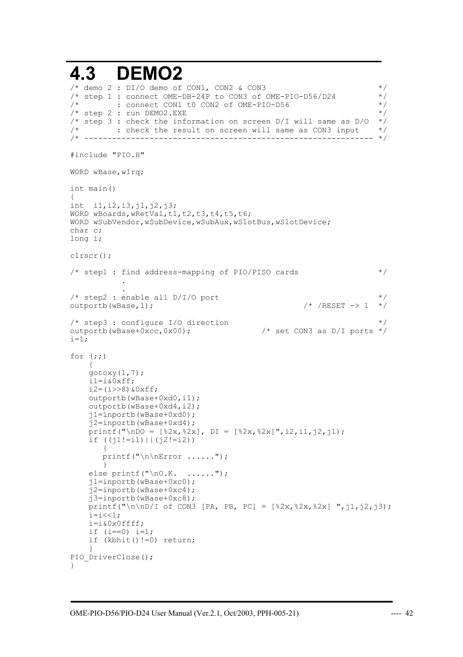 3 demo2, Demo2 | Omega Vehicle Security OME-PIO-D56 User Manual | Page 44 / 53
