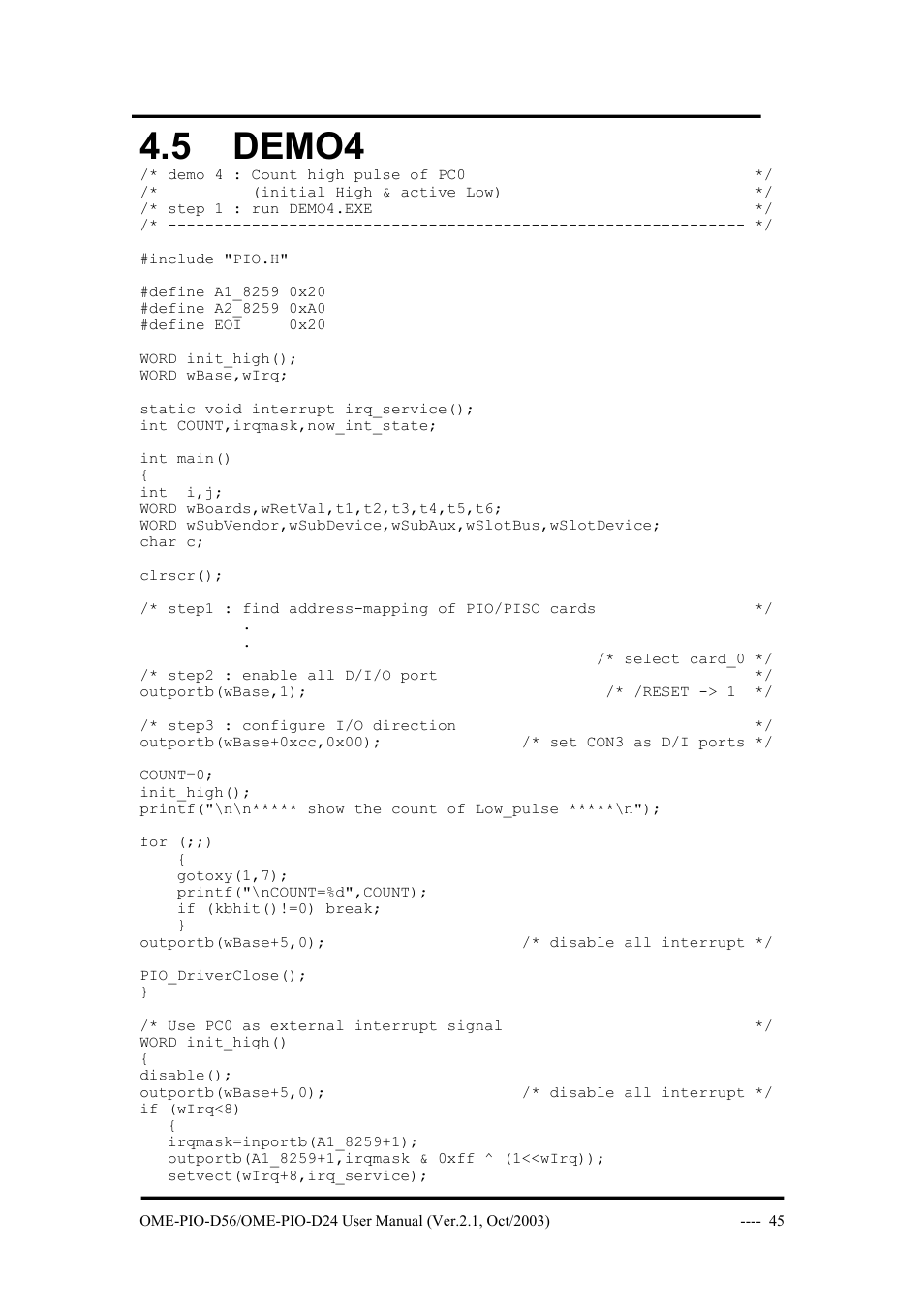 5 demo4, Demo4 | Omega Vehicle Security OME-PIO-D56 User Manual | Page 47 / 53