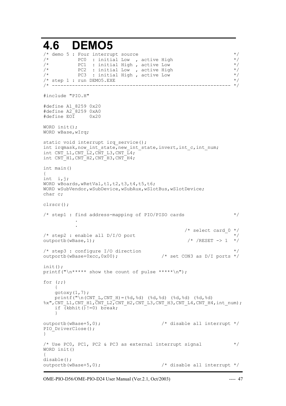 6 demo5, Demo5 | Omega Vehicle Security OME-PIO-D56 User Manual | Page 49 / 53