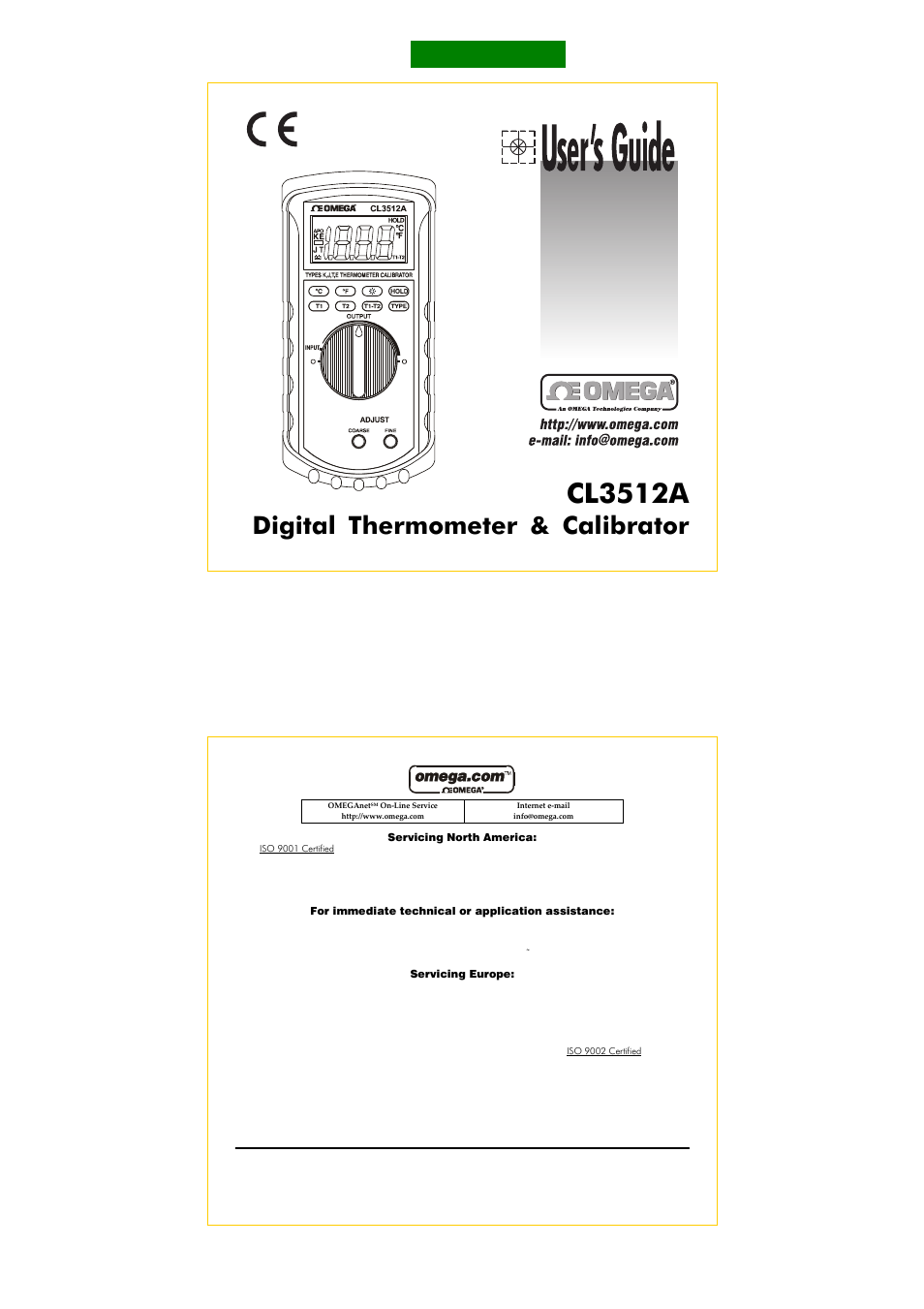 Omega CL3512A User Manual | 10 pages