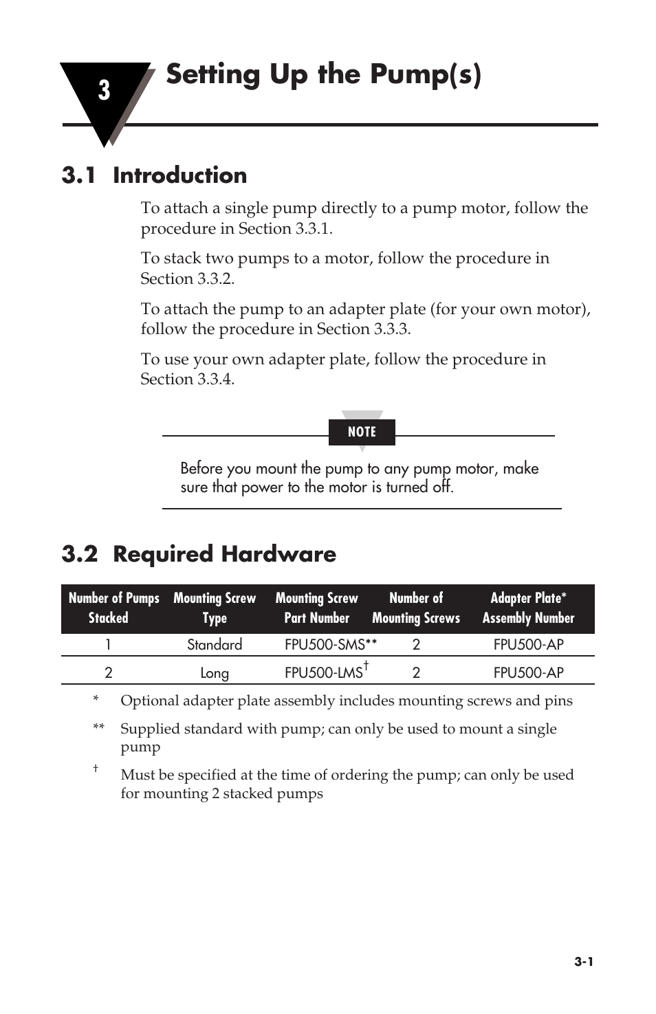 3setting up the pump(s), 1 introduction, 2 required hardware | Omega Vehicle Security OMEGAFLEX FPU500 User Manual | Page 13 / 52