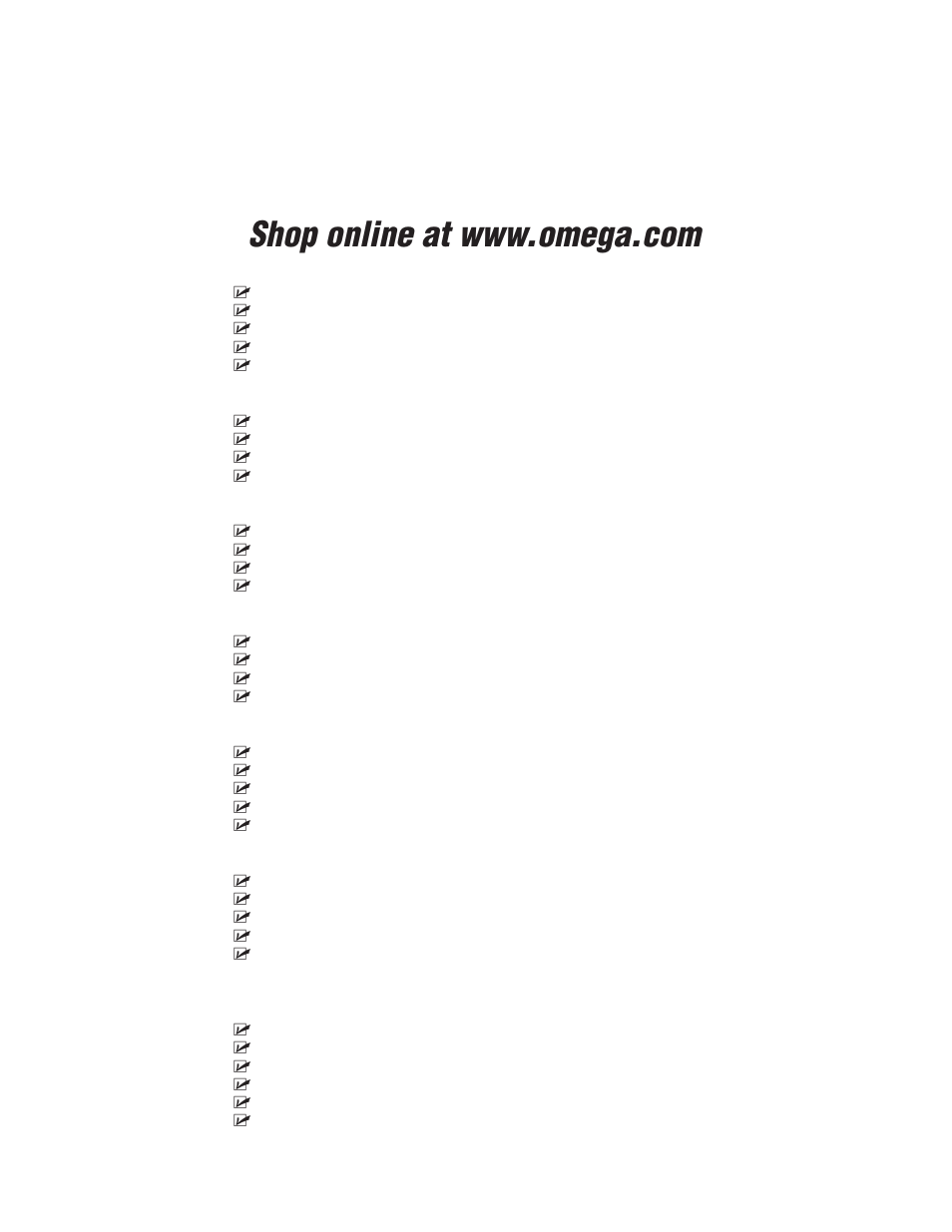Temperature, Pressure, strain and force, Flow/level | Ph/conductivity, Data acquisition, Heaters, Environmental monitoring and control | Omega Vehicle Security LSC6400 User Manual | Page 6 / 6