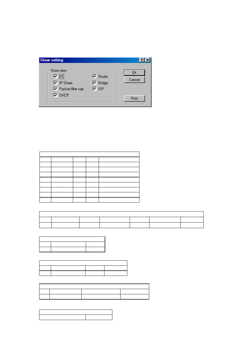 Show setting | Olicom A400A User Manual | Page 49 / 54