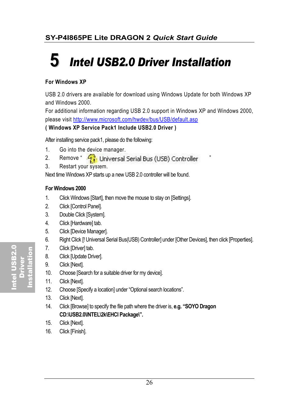 Intel usb2.0 driver installation | Olicom 2 User Manual | Page 26 / 34