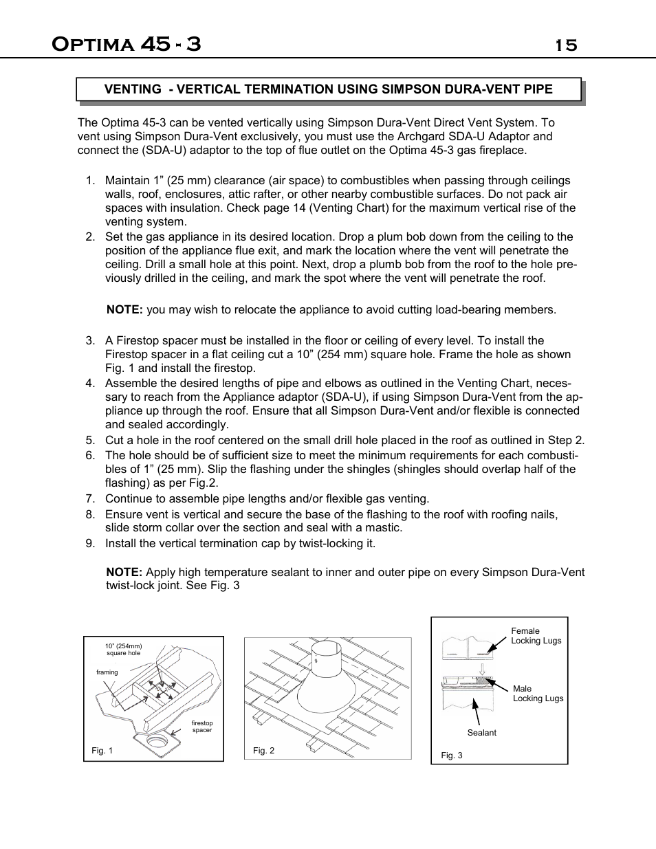 Optima 45 - 3 | Optima Company Optima 45 - 3 User Manual | Page 15 / 49