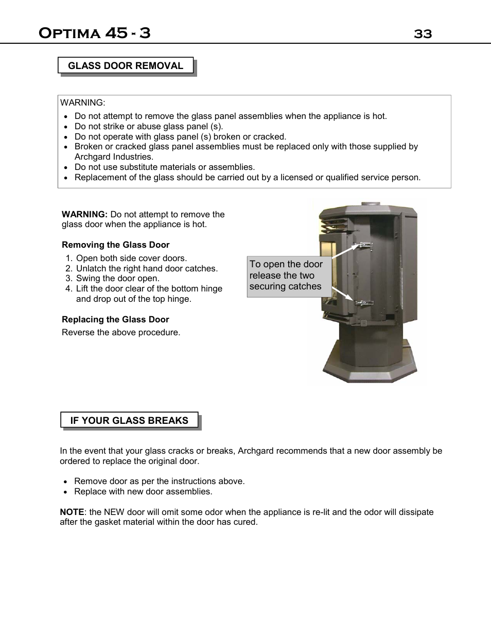 Optima 45 - 3 | Optima Company Optima 45 - 3 User Manual | Page 33 / 49