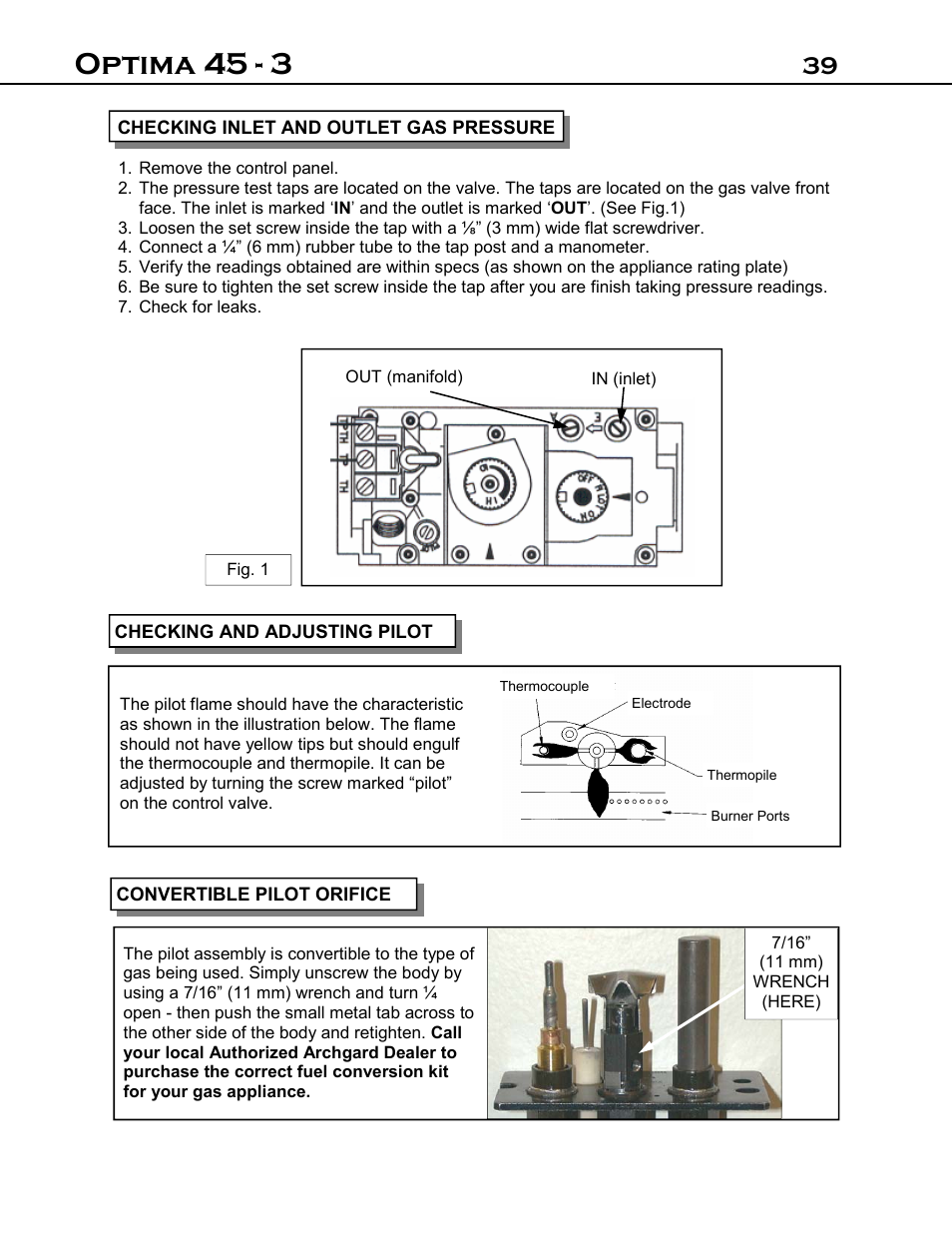 Optima 45 - 3 | Optima Company Optima 45 - 3 User Manual | Page 39 / 49