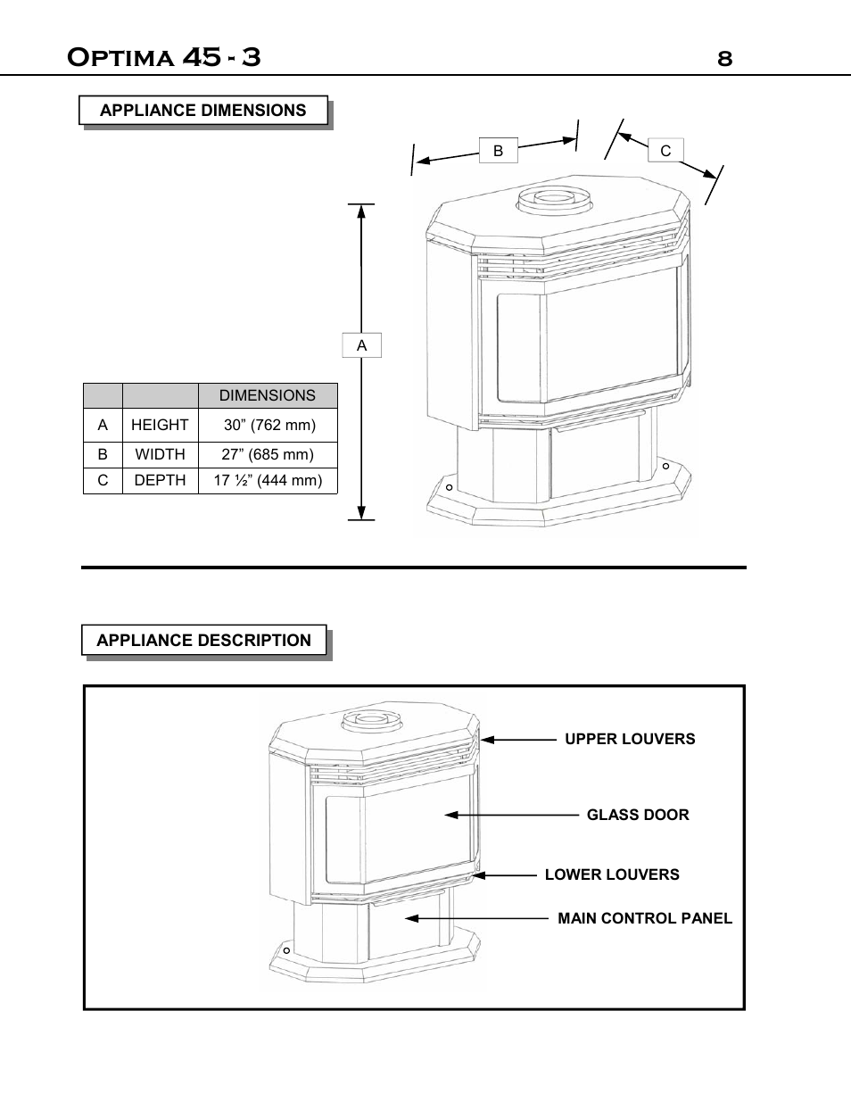 Optima 45 - 3 | Optima Company Optima 45 - 3 User Manual | Page 8 / 49