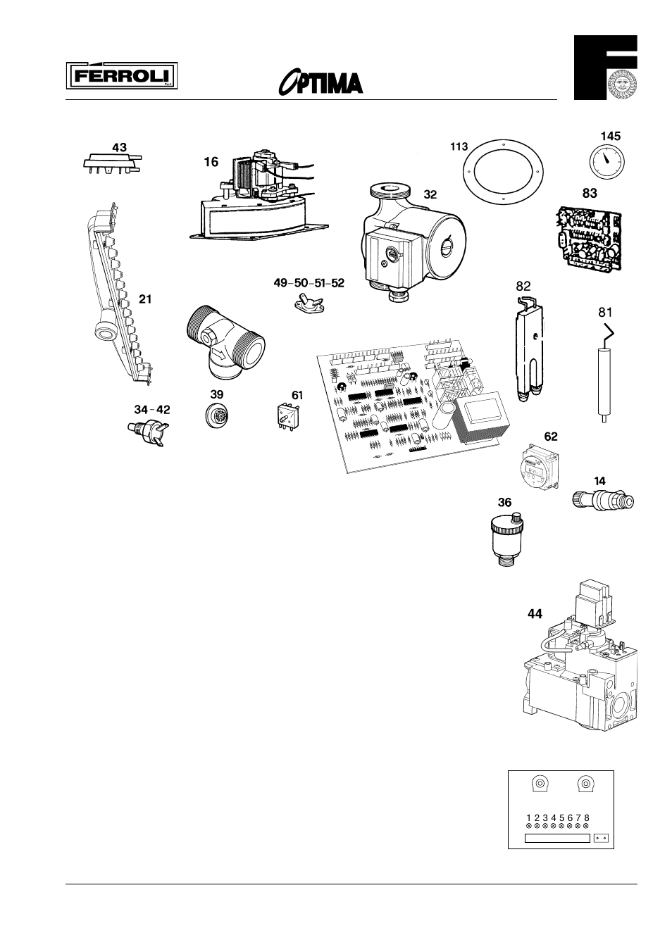 Spare parts list | Optima Company 1001 User Manual | Page 27 / 32