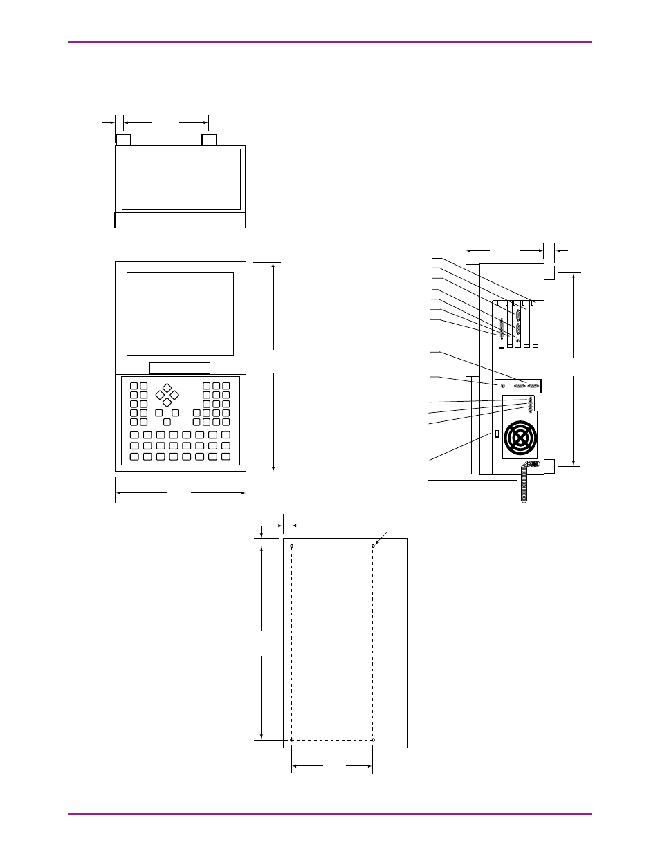 Figure 2. model dsa2 dimensions for panel mount, Figure 2, Model dsa2 dimensions for panel mount | Optima Company PC User Manual | Page 4 / 20