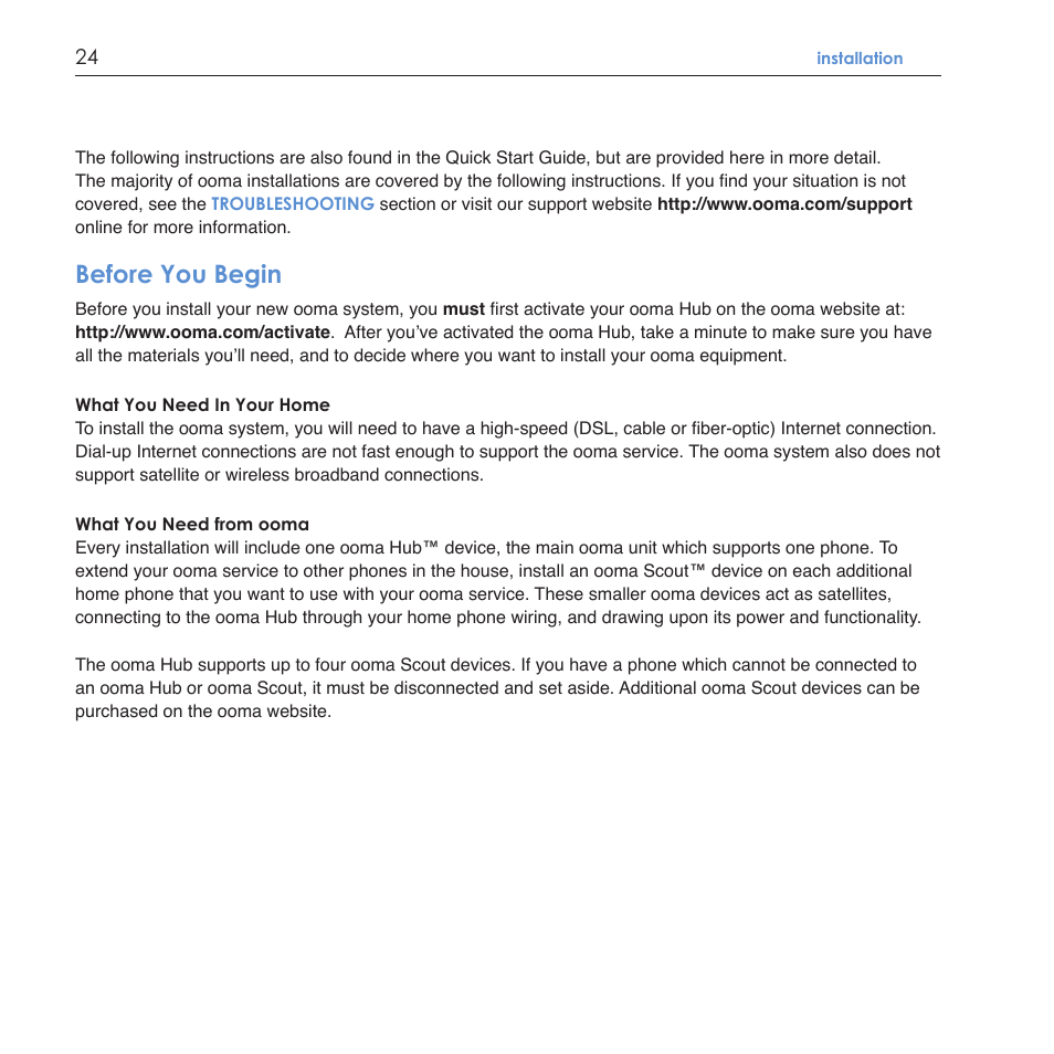 Before you begin | ooma Scout User Manual | Page 28 / 61