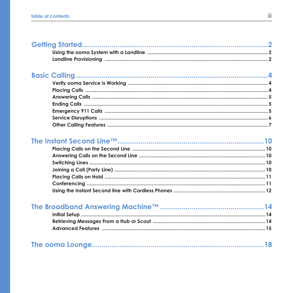 ooma Scout User Manual | Page 3 / 61