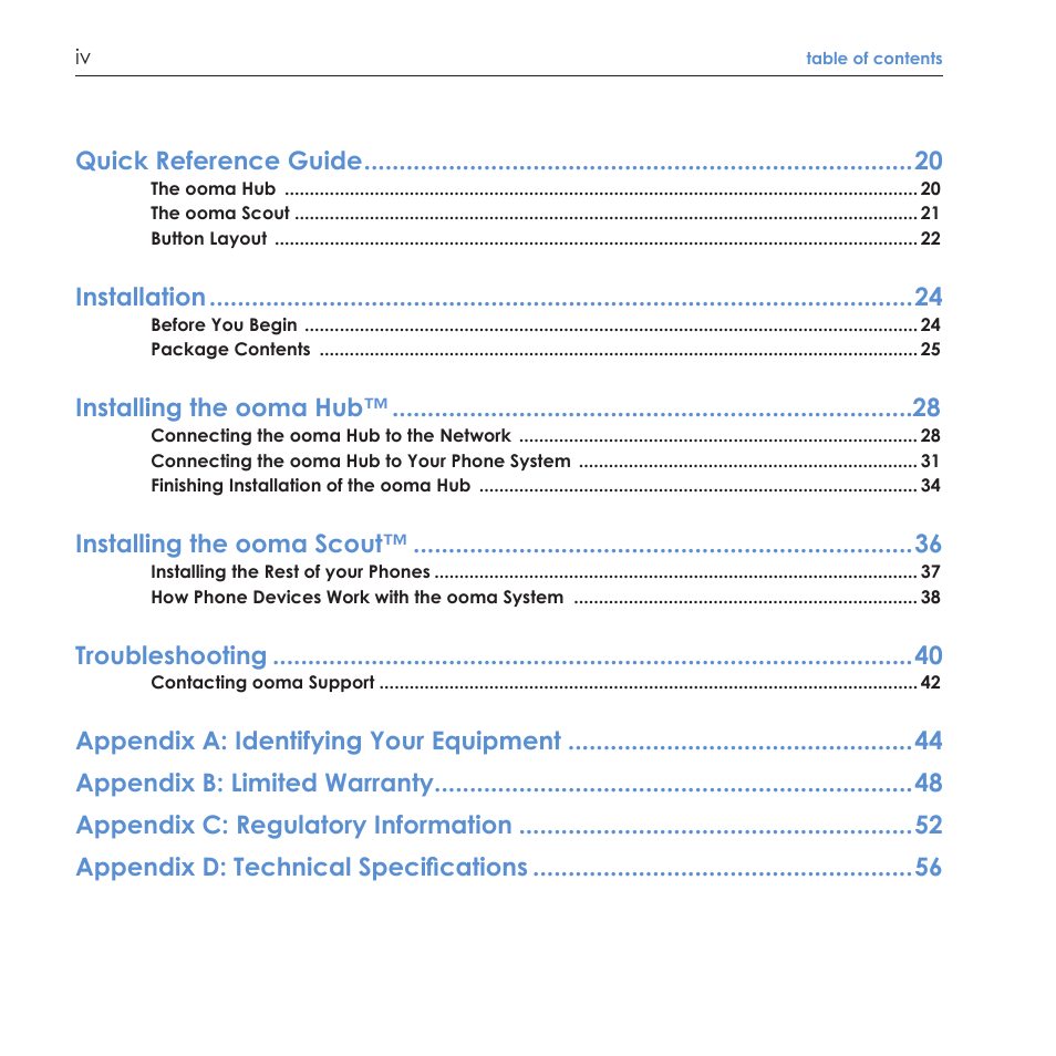 ooma Scout User Manual | Page 4 / 61